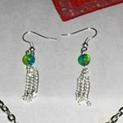 Boucles d'oreilles "perle + chainette"