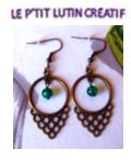 Boucles d'oreilles "connecteur rond dentelle"
