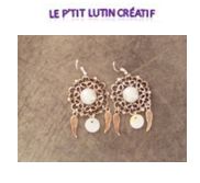 Boucles d'oreilles "estampe cabochon"