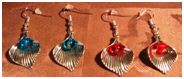 Boucles d'oreilles "feuille argent + perle"