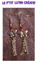 Boucles d'oreilles "papillon + chaînette"
