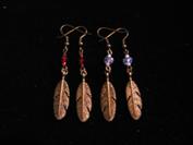 Boucles d'oreilles "plume bronze 2"