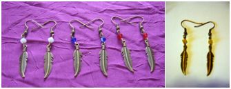 Boucles d'oreilles "plume bronze"