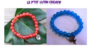 Bracelet "perle de verre + breloque"
