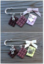 Broche "trio tablette de chocolat"