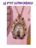 collier "cabochon cage à oiseaux"