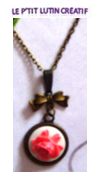 Collier "cabochon fleur en résine"