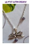 Collier "noeud connecteur + perle"
