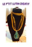 Collier organza "goutte en verre 2"
