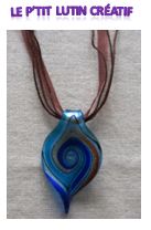 Collier organza "goutte en verre"