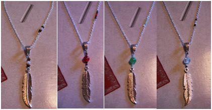 Collier "plume argent"