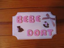Plaque de porte "bébé dort"