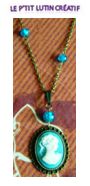 Ras de cou " camée turquoise "