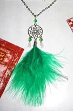 Sautoir "attrape cauchemar + grande plume"