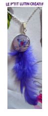 Sautoir "cabochon papillon"