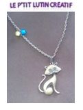 Sautoir "chat bronze"