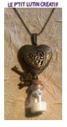 Sautoir "coeur connecteur bronze"