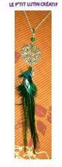 Sautoir "plume torsade + estampe"